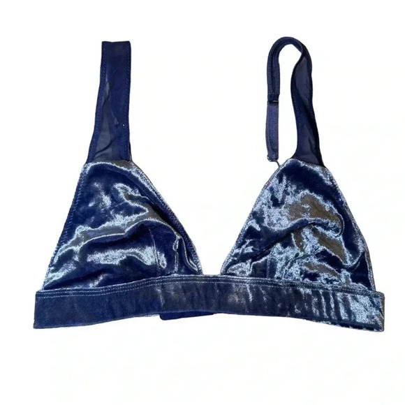 Royal Blue Velvet Bralette Size Small - Picture 1 of 7